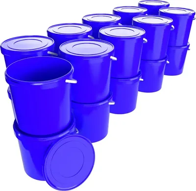 Produktbild von Eimer mit Deckel 10 L | Vorratseimer | Lebensmittelecht Blau | PP | 50 Stück
