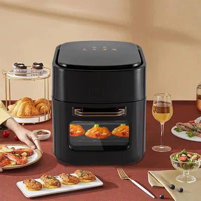 Obrázek produktu pro 15l fritéza, horkovzdušná fritéza s dotykovým LED displejem, chytrá fritéza, černá