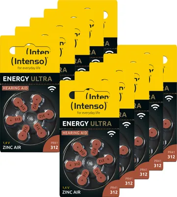 Produktbild von Intenso Hörgeräte-Batterie „Energy Ultra“ – A312 / PR41, 1,45 Volt (60er Pack)