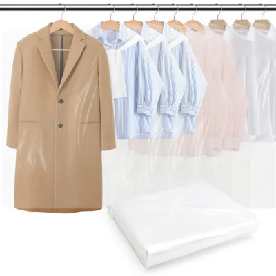 Image de Lot de 30 pièces pour protéger les vêtements, housses transparentes 60 × 90 cm, housses anti-poussière pour costumes, robes, manteaux, chemises, rangement et organisation des vêtements
