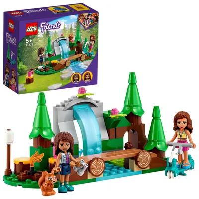 Obrázok produktu pre Stavebnica LEGO Friends 41677 Vodopád v lese; vodopád sa dodáva s LEGO Friends postavi?kami Andreou a Oliviou a hra?kárskou veveri?kou; tvorivý dar?ek na narodeniny pre deti, ktoré zbož?ujú divo?inu (93 dielikov)