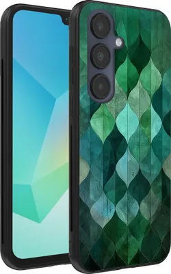 Produktbild von Smartphonica Handyhülle Geeignet für Samsung Galaxy A16 mit grünen Blättern drucken - TPU Backcover Fall grüne Blätter Design