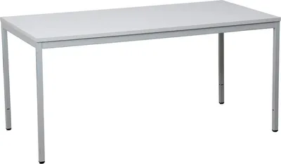 Produktbild von Gürkan Schreibtisch lichtgrau rechteckig, 4-Fuß-Gestell grau 160,0 x 80,0 cm
