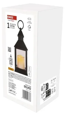 Obrázok produktu pre LED dekorácia – lampáš antik čierna blikajúca, 3x AAA, vnútorný, vintage, časovač