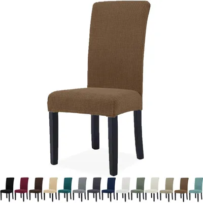 Immagine prodotto di Copri sedie, set da 6, color marrone, elasticizzati, lavabili, adatti per sedie da pranzo, ristoranti, hotel e cucine