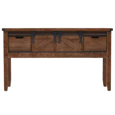 Zdjęcie produktu dla vidaXL Stolik konsola z litego drewna jodłowego 131x35,5x75 cm brązowy