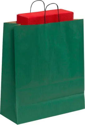 Produktbild von VP Papier-Tragetaschen Toptwist grün 40,0 x 45,0 cm, 50 St.