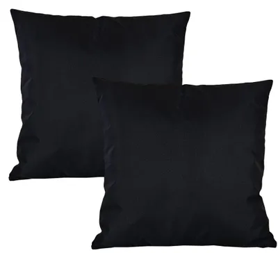 Produktbild von JACK 2er Set 50x50cm Outdoor Kissenhülle Kissenbezug Wasserfest Sitzkissen Lounge Kissen Garten Stuhl Lotus Effekt, Farbe:Schwarz