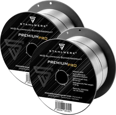 Produktbild von STAHLWERK Schweißdraht MIG MAG Aluminium ER4043 Si5 (ALSI-5) Ø 0,8 mm 2er Set