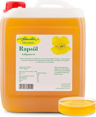Produktbild von 10 Liter Rapsöl Kanister , reines Rapsöl,100% kaltgepresst, Pflanzenöl