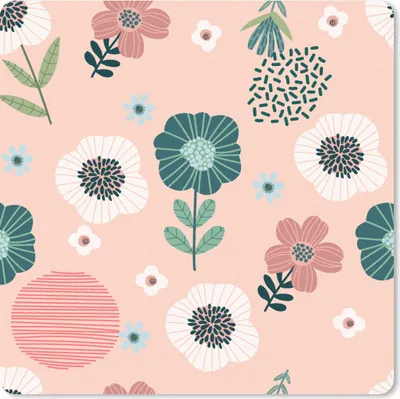 Produktbild von MuchoWow® Mauspad Mousepad Muster - Blumen - Pflanzen 30x30 cm - Mousepads - Maus Mat - Pad - Mausunterlage - Gaming