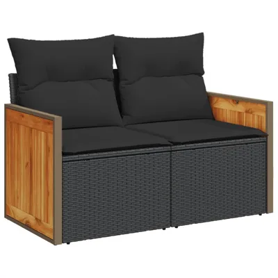 Zdjęcie produktu dla VidaXL 365979, 2 siedz., Czarny, 110 kg, 1180 mm, 620 mm, 690 mm