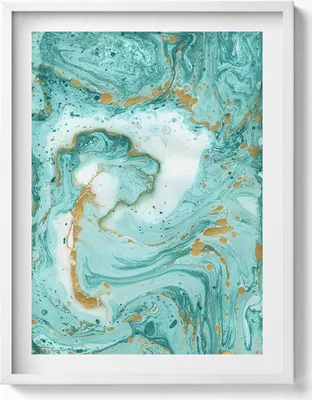 Produktbild von Dekorative Marmortextur– Wandbild mit Rahmen – Gerahmtes Bild  – Wanddekoration – 60x80 cm –  Weiß Rahmen