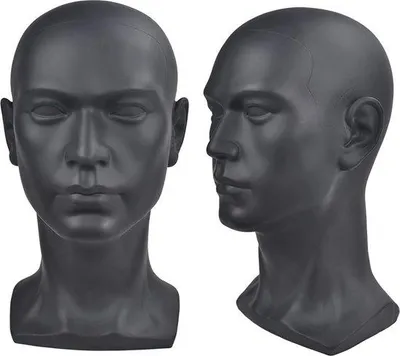 Produktbild von Famanu Mannequin Kopf Glänzend Schwarz - 30 cm