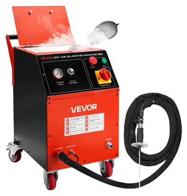 Produktbild von VEVOR Trockeneisstrahlmaschine, 11LBS (5KG) Kapazität Trockeneisreinigungsmaschine mit 4 Düsen, einstellbarem Druck & Trockeneismenge, beweglicher Strahlreiniger für Automobil, Schiff, Luftfahrt, Chemie, 5 kg
