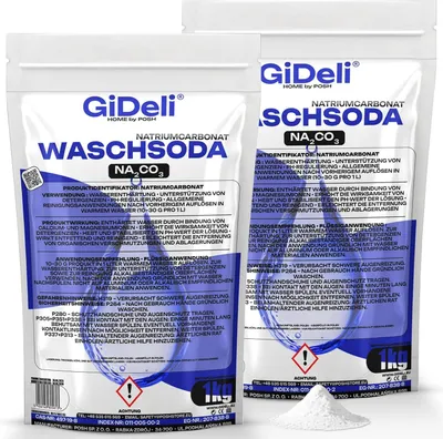 Produktbild von Waschsoda 2kg Natriumcarbonat Na2CO3 Kalziniert Waschmittel Waschpulver GiDeli