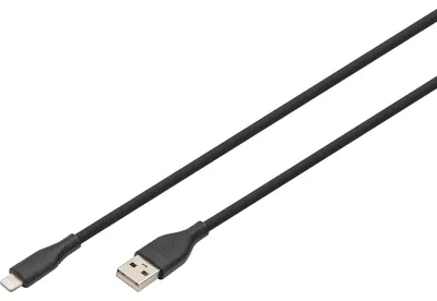Obrázek produktu pro Digitus AK-600108-010-S, 1 m, Lightning, USB A, Samec, Samec, Černá
