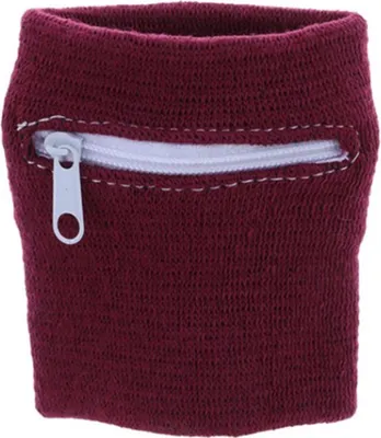 Immagine prodotto di Jumada's - Fascia antisudore - Bracciale - Fascia antisudore da polso - Chiusura con cerniera - 8 x 8 CM - Rosso bordeaux