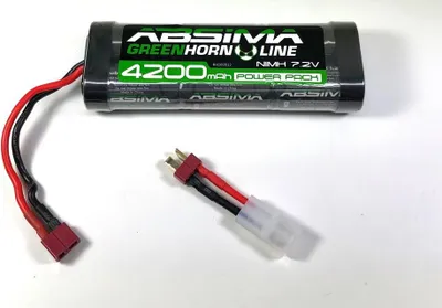 Produktbild von ABSIMA Greenhorn NiMH Stick Pack 7.2V 4200 (T-Plug + Tamiya Adapter) / 4100012