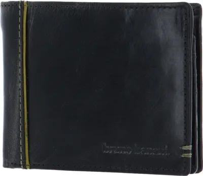 Produktbild von bruno banani Leder Geldbörse Wallet Black / Green schwarz