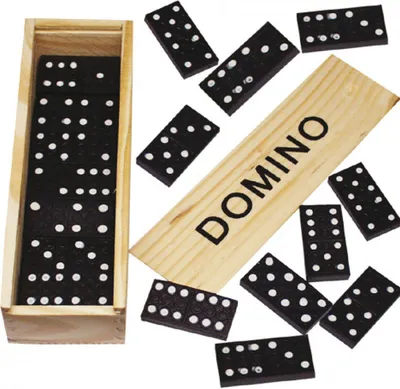 Produktbild von Domino Spiel in Holzbox Familienspiel Gesellschaftsspiel Reisespiel