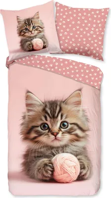 Produktbild von Duvet cover Good Morning 135x200 + 1* 80x80 cm - Kitten with ball of yarn