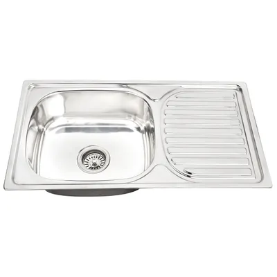 Produktbild von MIDORI® Edelstahl Spüle reversible Küchenspüle Einbauspüle Spülbecken 1 Becken mit Abtropffläche 76x43cm