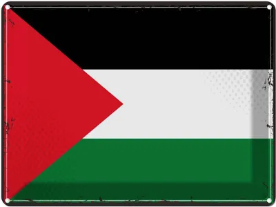 Produktbild von vianmo Blechschild 30x40 cm Palästinas Retro Palestine Flagge Fahne Wappen