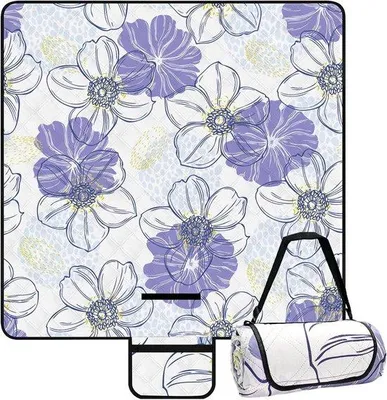 Produktbild von Famanu Picknickdecke XXL 200 x 200 cm - Wasserfest und Sandfrei, Faltbar mit Traggriff