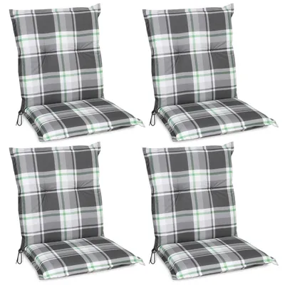 Produktbild von Beautissu 4er Set Sunny MK Niedriglehner Auflagen 100x50 cm in Mintgrün Kariert