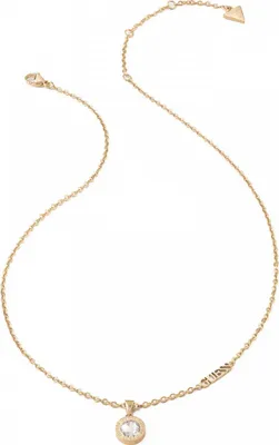Produktbild von Halskette für Damen aus Edelstahl, gold mit Kristall von Guess