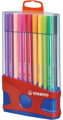 Obrázek produktu pro STABILO Pen 68, 20 barva/barev, Vícebarevný, Kuličkový hrot, 1 mm, Vícebarevný, Šestihranný