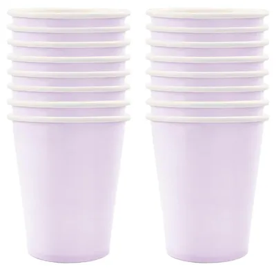 Productafbeelding van Papieren feestbekers, pastelpaars, 16 stuks, 250 ml
