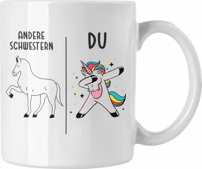 Produktbild von Trendation - Schwester Geschenk Geburtstag Tasse Geschenkideen Tassen mit Spruch für Schwester (Weiß)