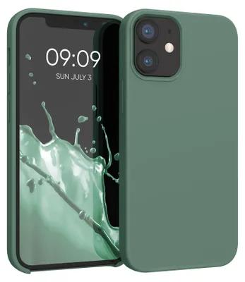 Produktbild von kwmobile Handyhülle für iPhone 12 mini Hülle, für iPhone 12 mini Case - Hülle Silikon - kabelloses Laden - Tannengrün
