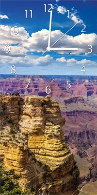 Produktbild von Wallario Design Wanduhr Felsenschlucht im Grand Canyon Park Arizona aus Echtglas, Größe 30 x 60 cm