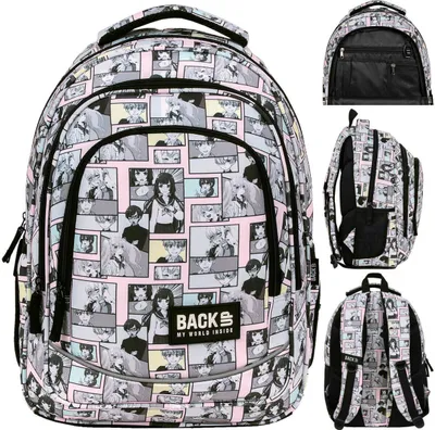 Produktbild von Derform BACKUP Schulrucksack mit drei Fächern, Modell X MANGA PASTEL