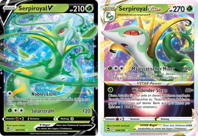 Produktbild von Serpiroyal V & Serpiroyal VSTAR SET Schwert & Schild Silberne Sturmwinde 007-008/195 Sammelkarten Pokemon Einzelkarten