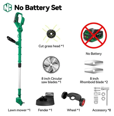 Produktbild von 3-in-1 Akku-Rasenmäher - elektrischer Rasentrimmer - Bürstenloser Motor - 21 V Akkusystem - Rasen- und Kantenschneider - Ohne Akku