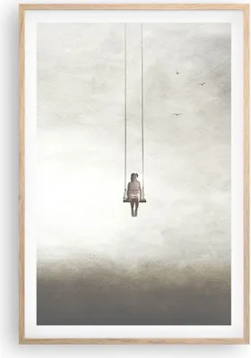 Produktbild von Gerahmtes Poster - Rahmen in heller Eiche - Schwingen rein Wolken - 61x91,5 cm - Wand Bild - Wanddeko - Wandbilder - Kunstposter - Wandposter - Bilderrahmen - Bilder - Kunstdruck - P2NPA61x91-4875