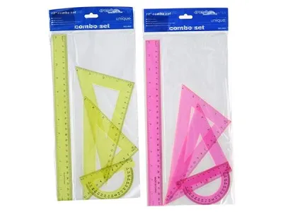 Produktbild von Zeichnungssatz Lineal, Winkelmesser, 2 Exzenter 533059 Mischpreis pro 1 Stück