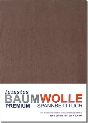 Produktbild von Baumwolle-Jersey-Spannbetttuch 180 bis 220 cm MOCCA