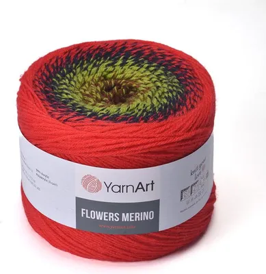 Produktbild von YarnArt Flowers Merino 563: Hochwertige, warme Wolle mit sanften Farbverläufen, Sport-Stärke