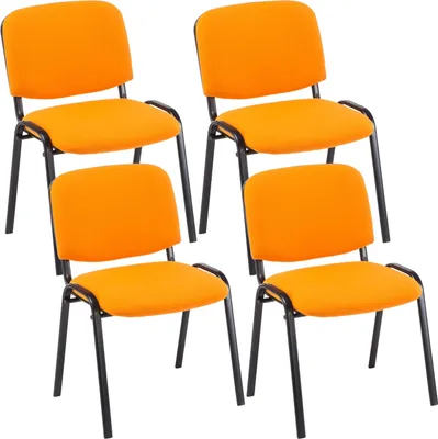 Produktbild von 4er Set Besucherstuhl HLO-CP111 Stoff  orange