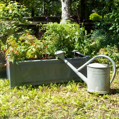 Produktbild von Pflanzkasten NYVIGreen 100x43x41 cm 110 Liter - Pflanzkübel aus wetterfestem & recyceltem Kunststoff, Farbe:Grau