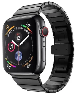 Produktbild von Für Apple Watch Series 10 42mm / 9 8 7 41 / 6 SE 5 4 40 / 3 2 1 38mm Style Stahl Schwarz Ersatz Armband Smart Uhr Neu