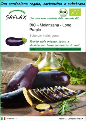 Immagine prodotto di SAFLAX Set regalo - BIO - Melanzana - Long Purple - 20 semi - Solanum