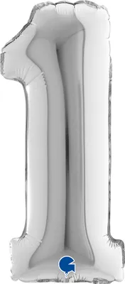 Produktbild von 14"/Ø36cm Mini Zahlen Folienballon | Silber #1