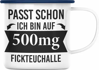 Produktbild von Trendation - Lustiger Spruch Emaille Tasse Büro Kollege Kollegin Geschenk KaffeEmaille Tasse Sprüche Geschenkidee Arbeitskollege (Blau)