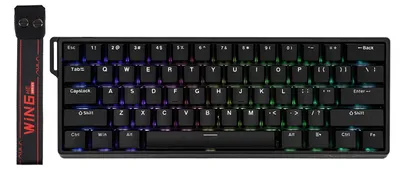 Immagine prodotto di Tastiera meccanica per gaming Aula WIN60 HE, 60%, con tasti magnetici cablati, regolazione della sensibilità, frequenza di polling di 8000 Hz, interruttori a effetto Hall, compatibile con hot-swap per giochi FPS, colore nero